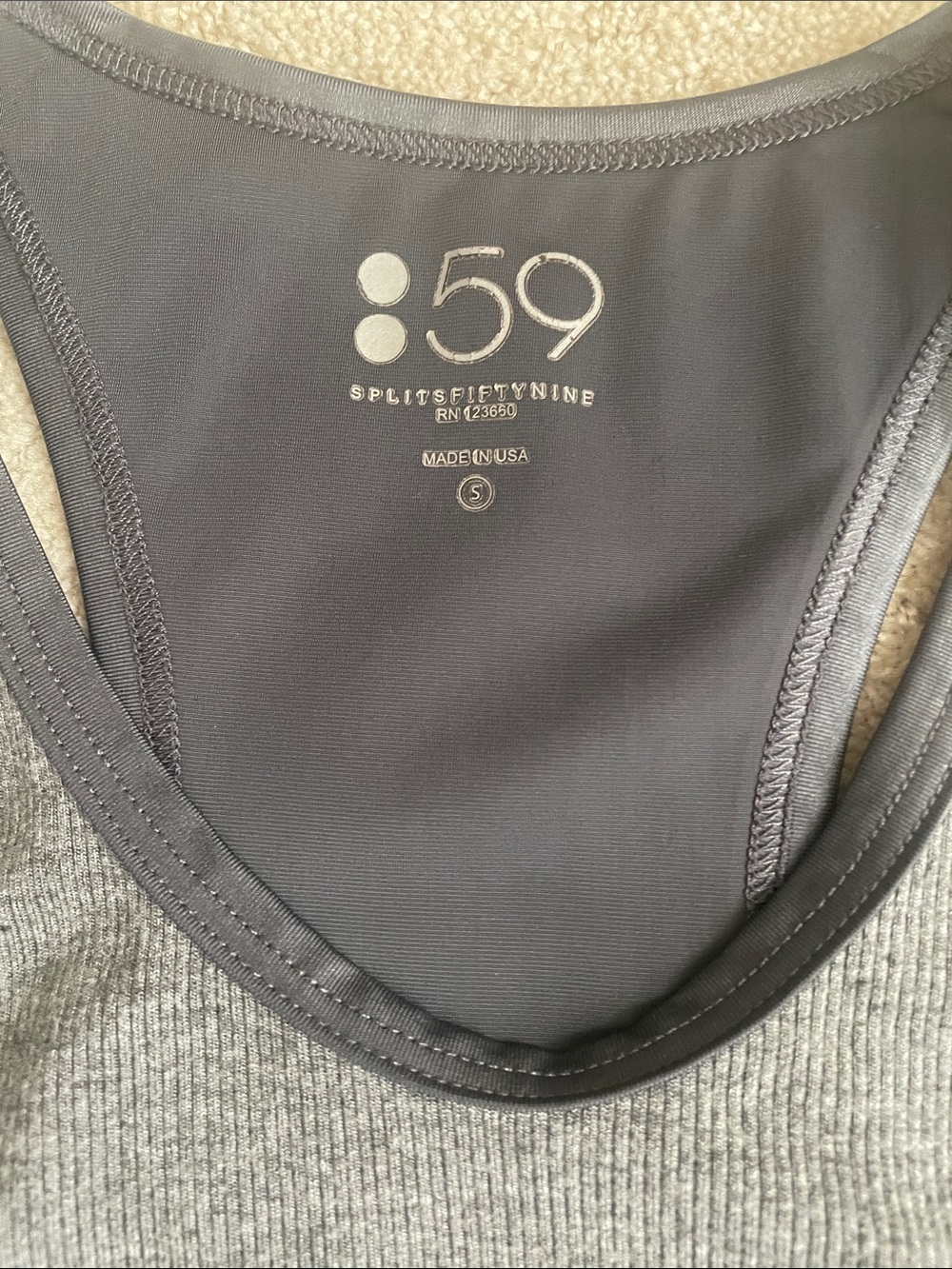 Splits59 Dark Gray Ribbed Racerback Tank - Picture 2 of 5